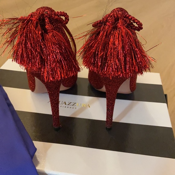 Aquazzura red glitter tassel pump - Picture 7 of 7